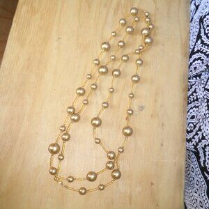 Vtg. Faux Gold Beaded Necklace